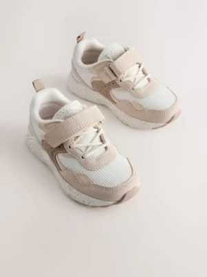 Neutral Wide Fit (G) Elastic Lace Touch Fasten Trainers
