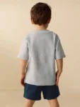 Grey Marl Digger Short Sleeve T-Shirt and Shorts Set