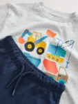 Grey Marl Digger Short Sleeve T-Shirt and Shorts Set