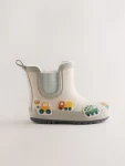 Neutral/Turquoise Transport Warm Lined Ankle Wellies