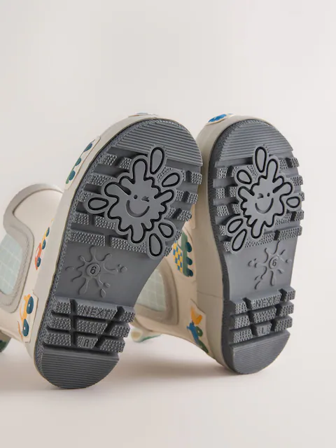 Neutral/Turquoise Transport Warm Lined Ankle Wellies