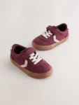 Burgundy Red Standard Fit (F) Touch Fastening Elastic Lace Trainers