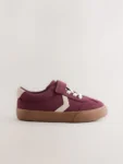 Burgundy Red Standard Fit (F) Touch Fastening Elastic Lace Trainers