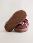 Burgundy Red Standard Fit (F) Touch Fastening Elastic Lace Trainers