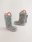 Teal Blue Dinosaur Handle Wellies