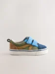 Navy Colourblock Standard Fit (F) Touch Fastening Trainers