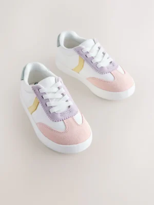 Multi Pastel Elastic Lace Retro Trainers