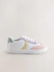 Multi Pastel Elastic Lace Retro Trainers