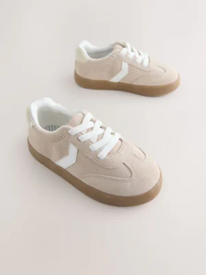 Neutral Elastic Lace Retro Trainers