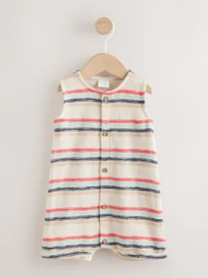 Red/Blue Stripe Jersey Baby Rompers