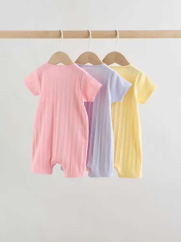Bright 3 Pack Two Way Zip Baby Romper