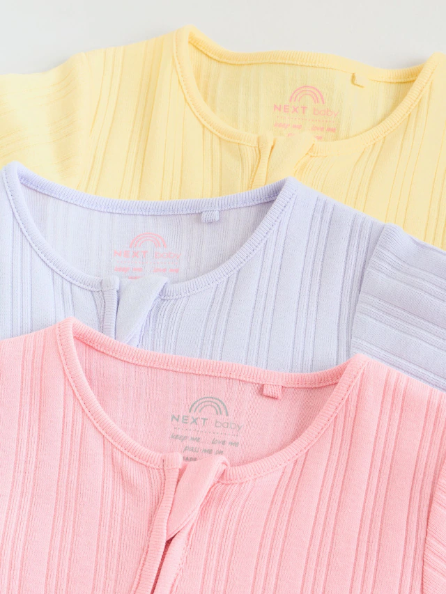Bright 3 Pack Two Way Zip Baby Romper