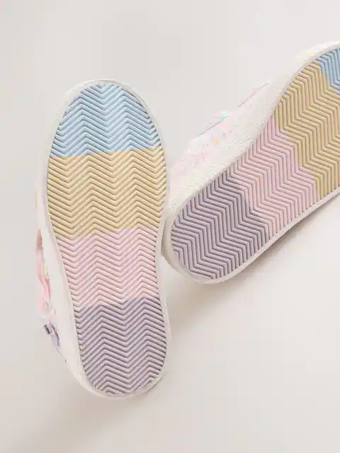 Multi Pastel Glitter Wide Fit (G) Butterfly Touch Fasten Strap Trainers