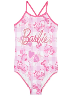 Character Pink Barbie Glittery Swimsuit