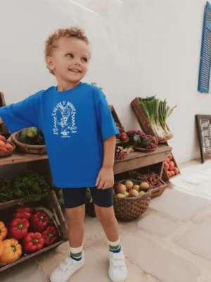 Cobalt Blue Short Sleeve T-Shirt and Cycling Shorts Set