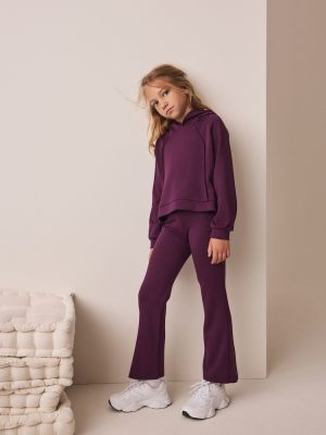 Berry Hoodie And Kick-Flare Set