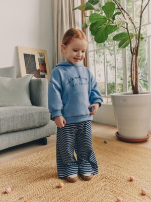 Blue Hoodie and Wide Leg Joggers Set