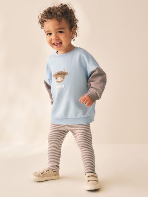 Blue Sweatshirt and Leggings Set 2 Piece