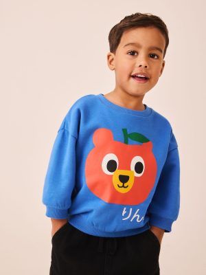Blue Bear Printed Crew Neck Sweat Top