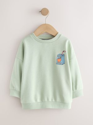 Back Print Back Printed Crew Neck Sweat Top