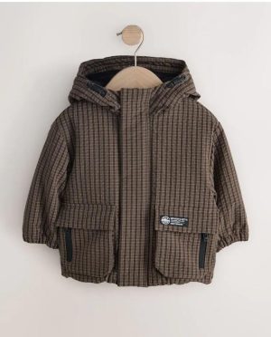 Brown Check Utility Anorak