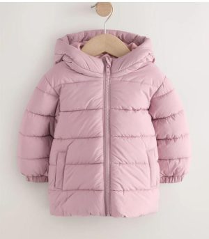 Pink Shower Resistant Fleece Lined Padded Coat 