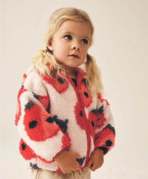 Cream Ladybird Zip Through Fleece