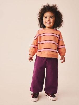 Orange/Purple Stripe Sweatshirt and Wide Leg Joggers Set