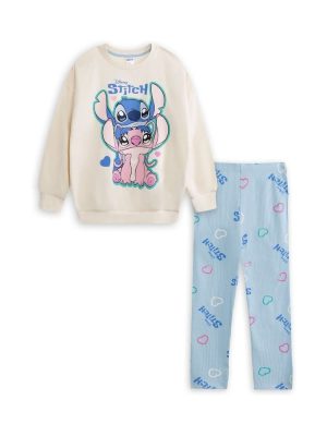 Vanilla Underground White Disney Lilo & Stich Sweatshirt and Joggers Set