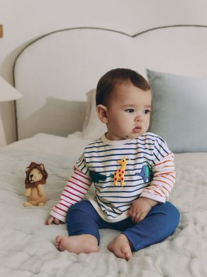 Red/Blue Safari Animals Top and Leggings Baby Set