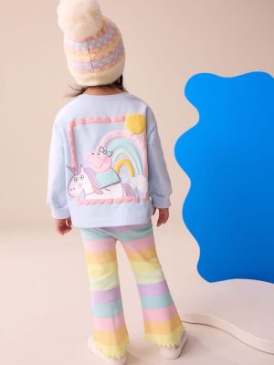 Rainbow Peppa Pig Long Sleeve Top and Flare Set 