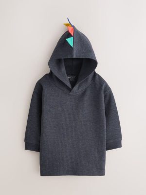 Navy Dinosaur Spike Long Sleeve Hoodie