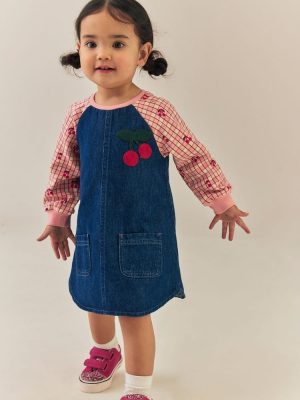 Cherry Print Raglan Denim Dress  G28-520