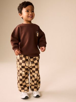 Brown Long Sleeve Top and Trousers Set