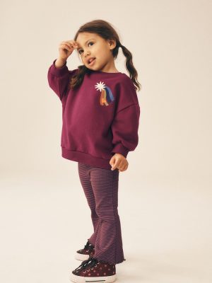 Dark Purple Star Sweatshirt and Legging Set