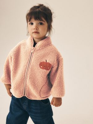 Orange Pumpkin Zip Through Fleece