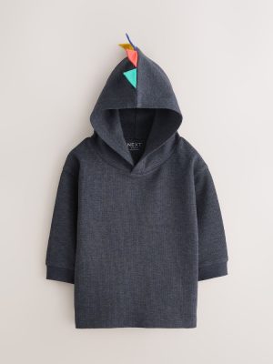 Navy Dinosaur Spike Long Sleeve Hoodie