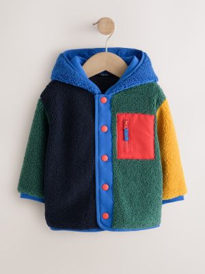 Multi Bright Colourblock Hooded Fleece