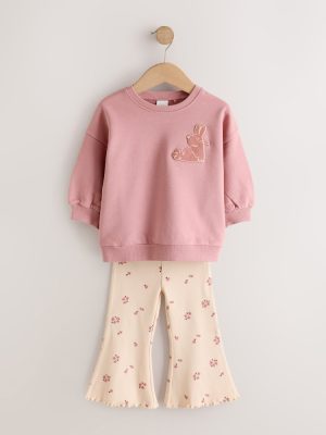 Pink Ditsy Pets Sweatshirt and Legging Set