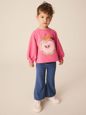 Pink Apple Long Sleeve Top and Leggings Set