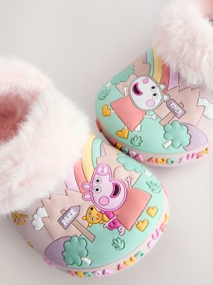 Pink Peppa Pig Cosy Lined Slipper Clogs
