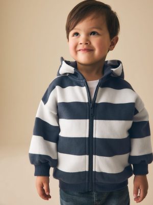 Stripe Zip Through Hoodie