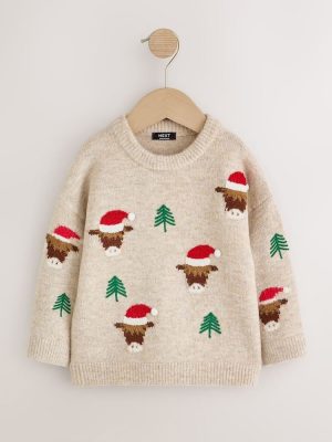Ecru Christmas Crew Neck Jumper