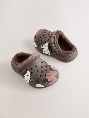 Brown Dog Warm Lined Slipper Clogs