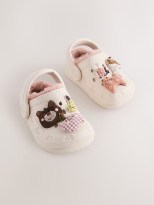 Neutral Character Faux Fur Lined Clog Slippers