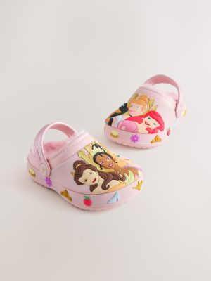 Pink Disney Princess Cosy Lined Slipper Clogs