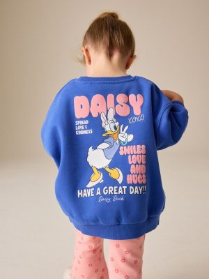 Blue Daisy Duck Long Sleeve Crew Sweatshirt and Leggings Set