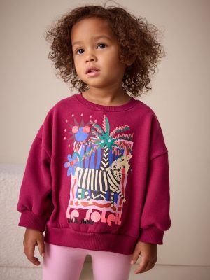 Burgundy Red Zebra Crew Neck Sweatshirt