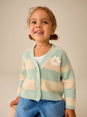 Blue and Ecru Daisy Days V-Neck Cardigan