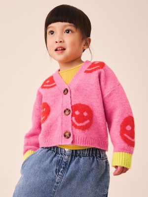 Pink V-Neck Cardigan